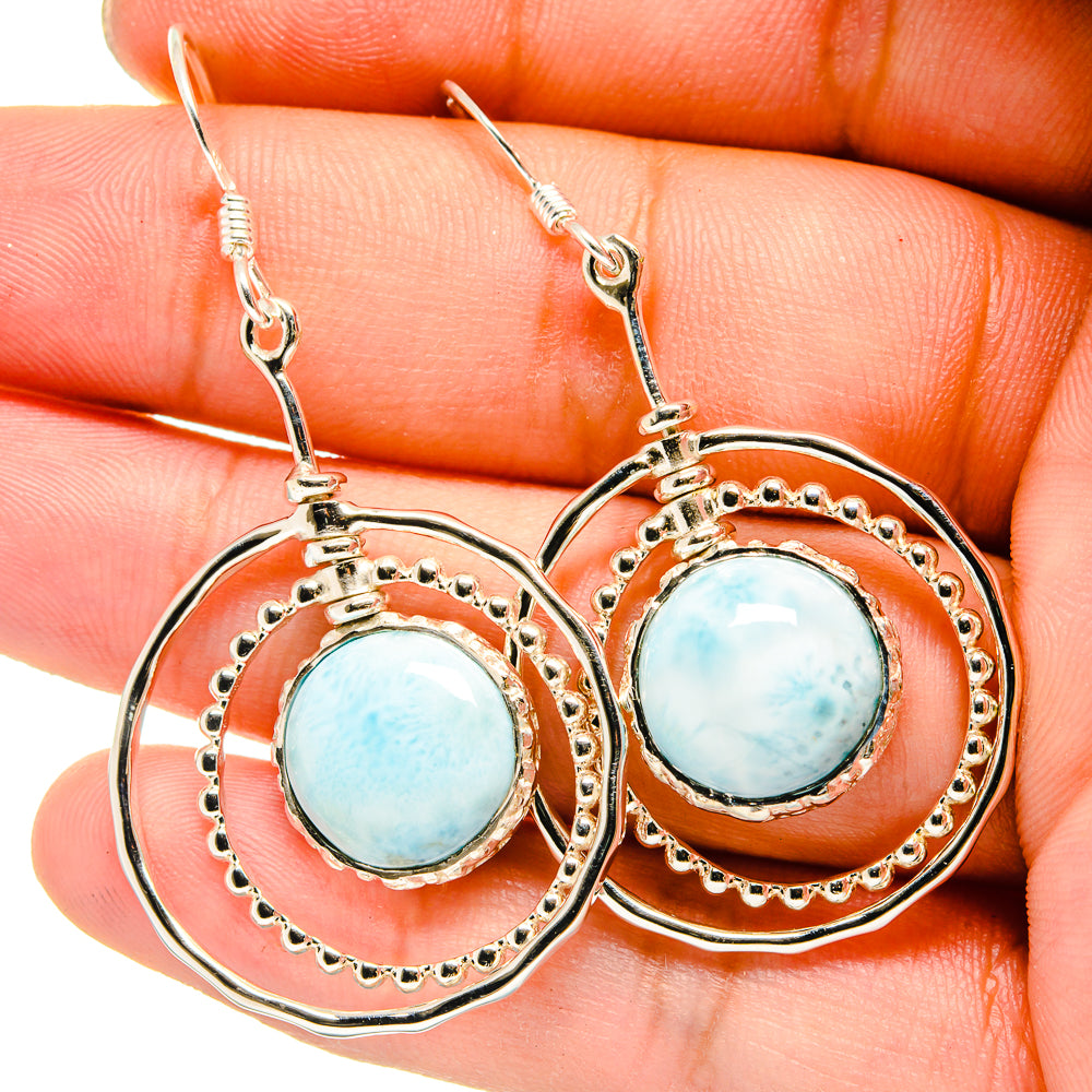 Larimar Earrings handcrafted by Anasilvercos - EARR420673