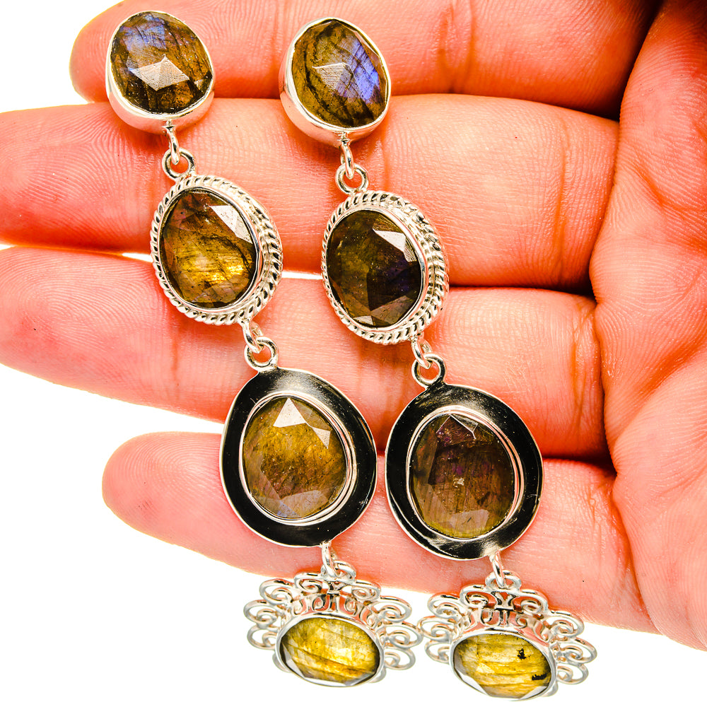 Labradorite Earrings handcrafted by Anasilvercos - EARR420675