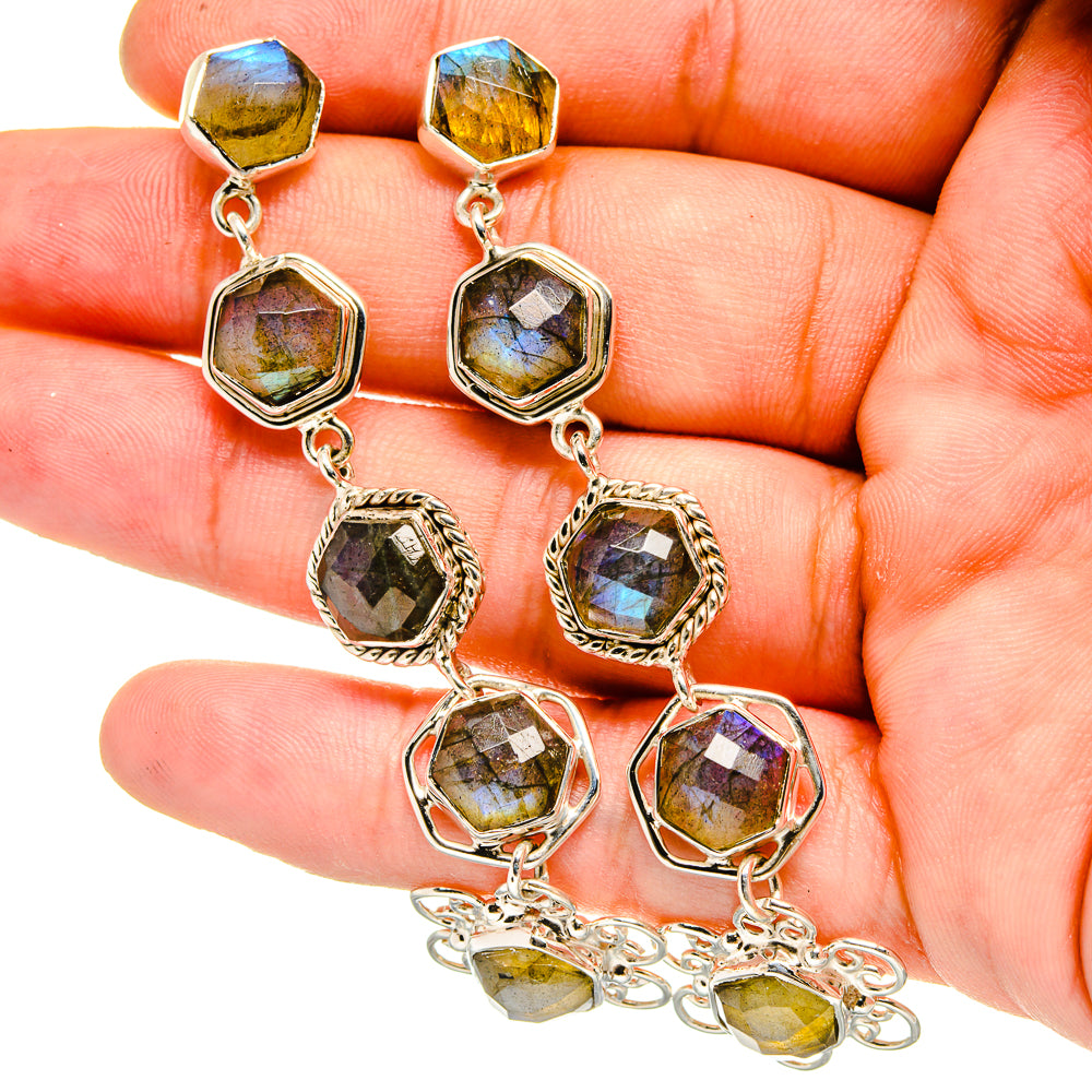 Labradorite Earrings handcrafted by Anasilvercos - EARR420680