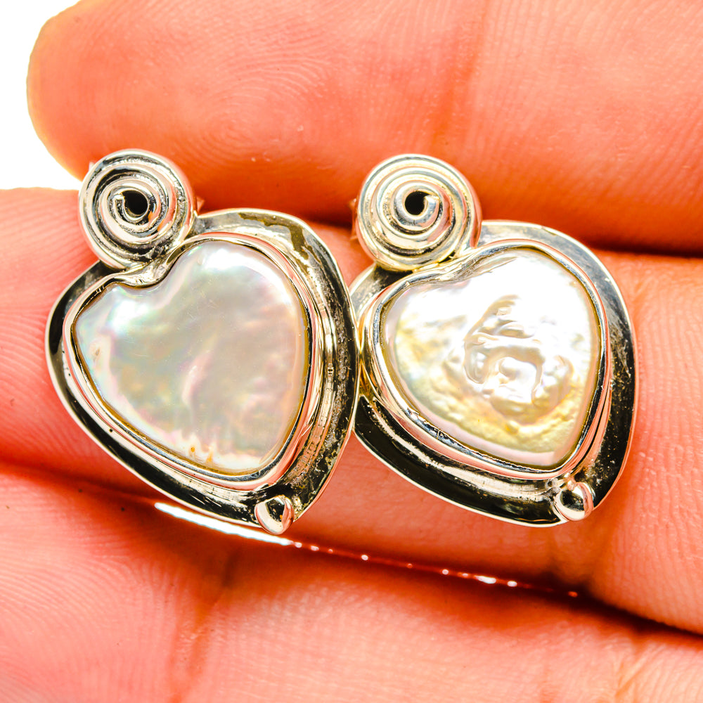 Mother Of Pearl Earrings handcrafted by Anasilvercos - EARR420684