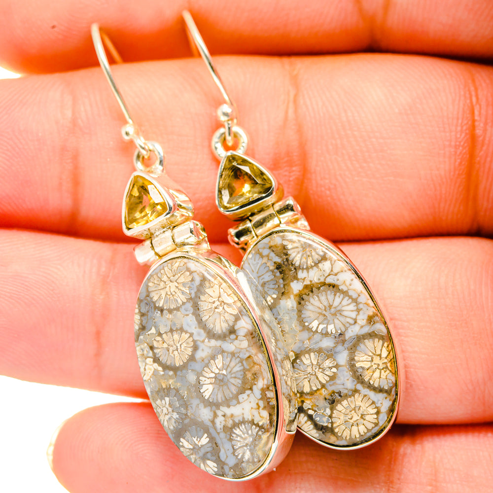 Fossil Coral Earrings handcrafted by Anasilvercos - EARR420697