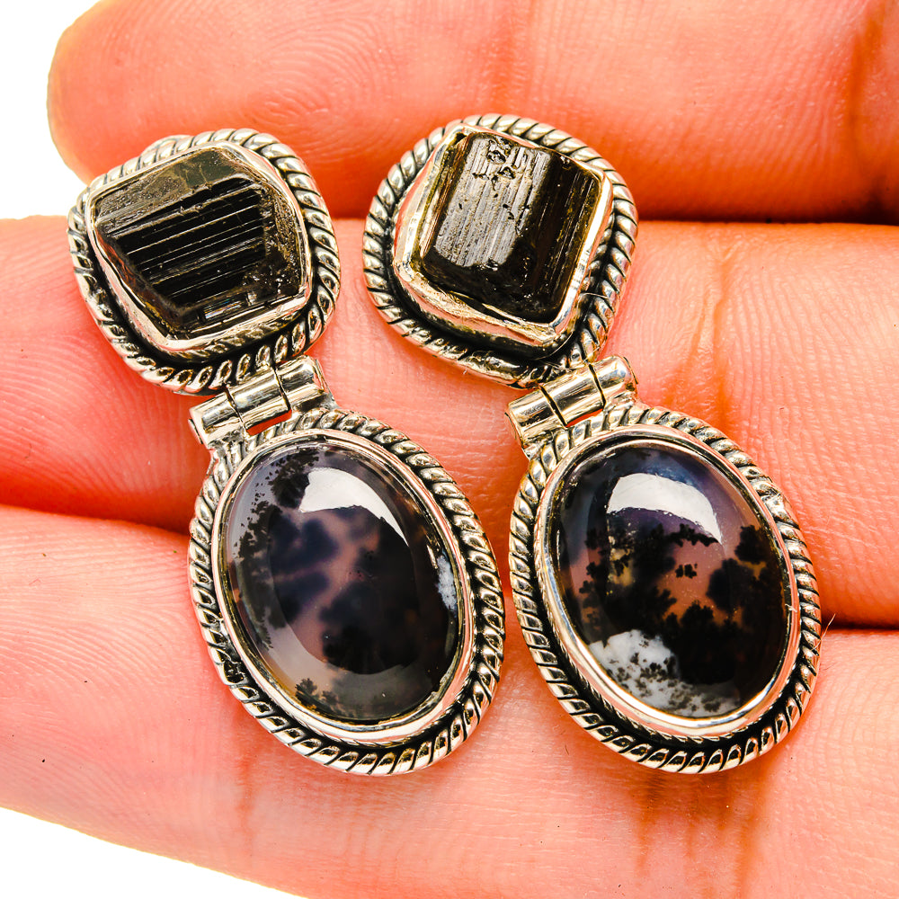 Dendritic Opal Earrings handcrafted by Anasilvercos - EARR420698