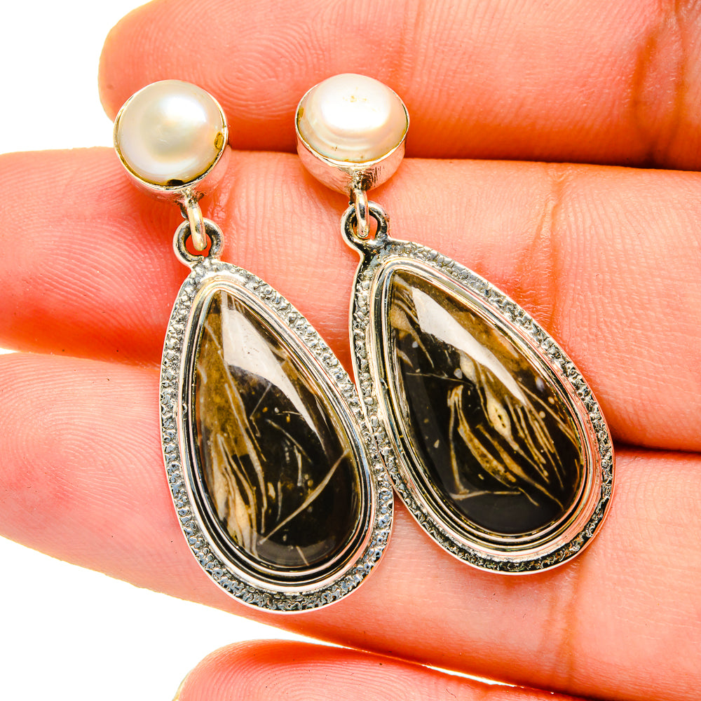 Peanut Wood Jasper Earrings handcrafted by Anasilvercos - EARR420701