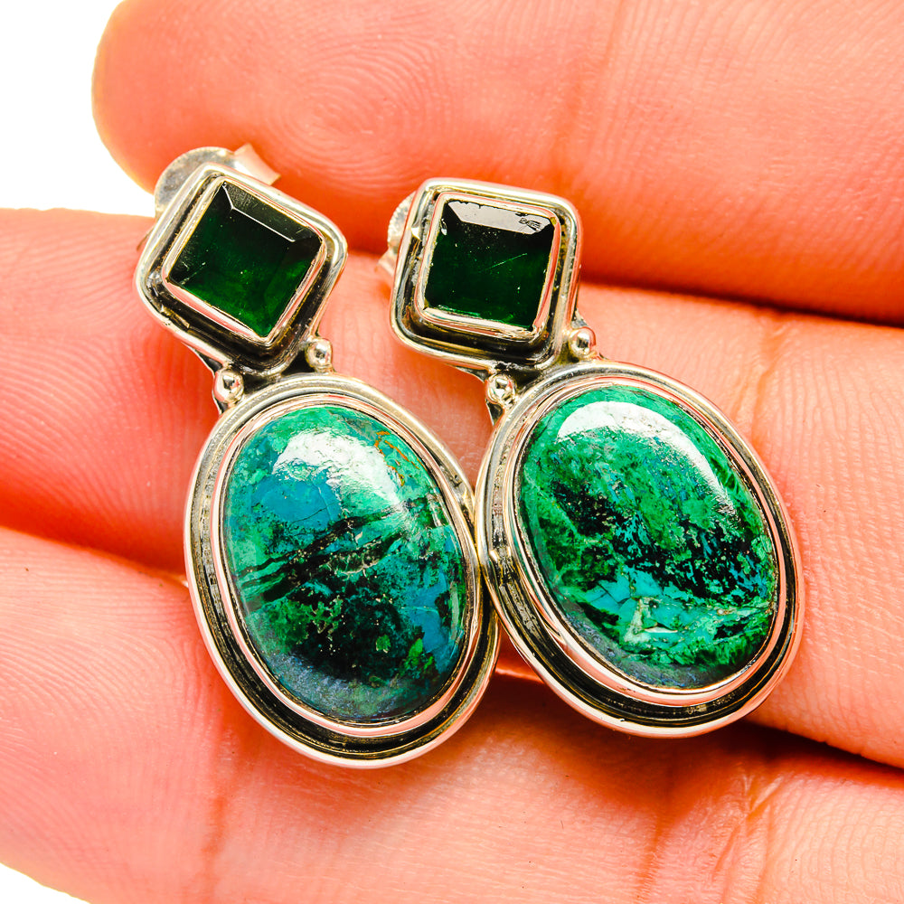 Chrysocolla Earrings handcrafted by Anasilvercos - EARR420702