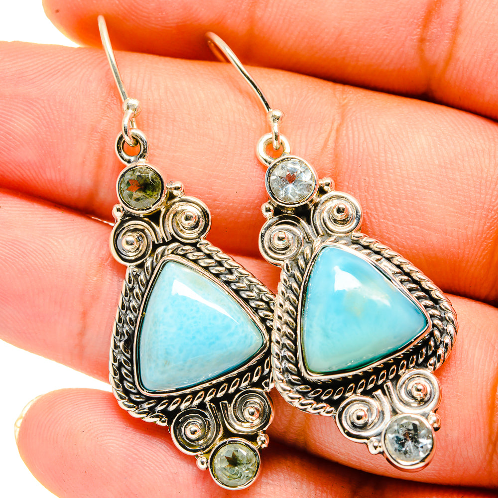 Larimar Earrings handcrafted by Anasilvercos - EARR420704
