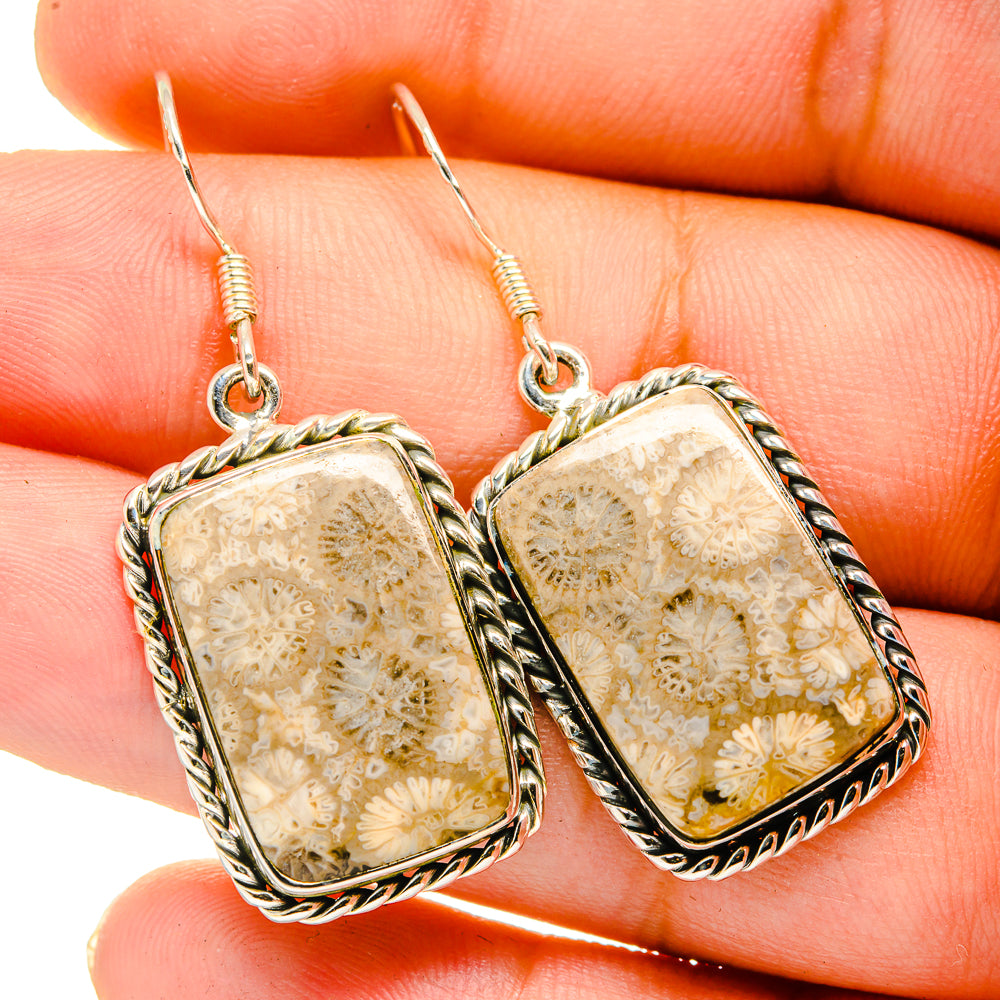 Fossil Coral Earrings handcrafted by Anasilvercos - EARR420712
