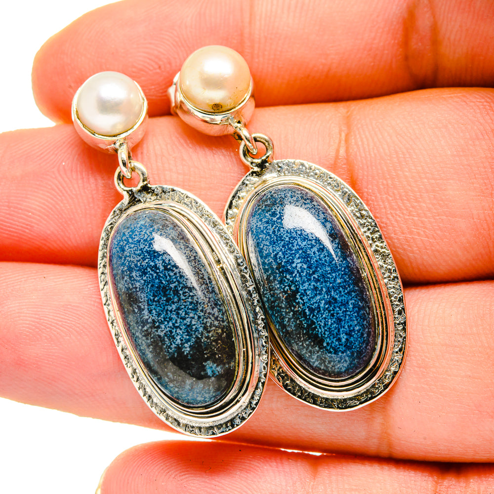 Chrysocolla Earrings handcrafted by Anasilvercos - EARR420714