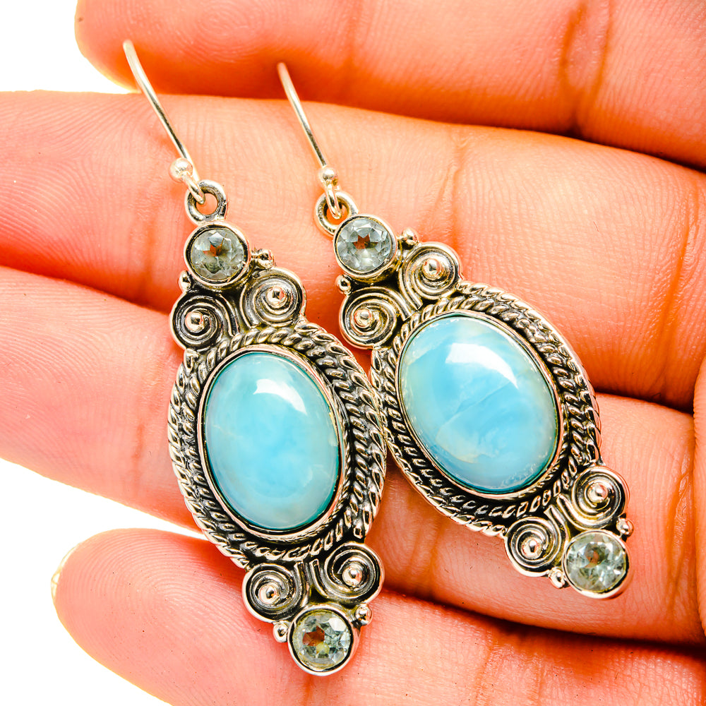 Larimar Earrings handcrafted by Anasilvercos - EARR420719