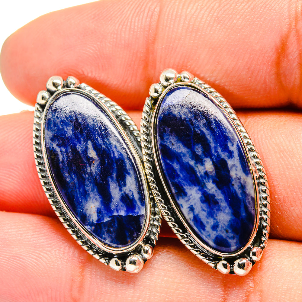 Sodalite Earrings handcrafted by Anasilvercos - EARR420726