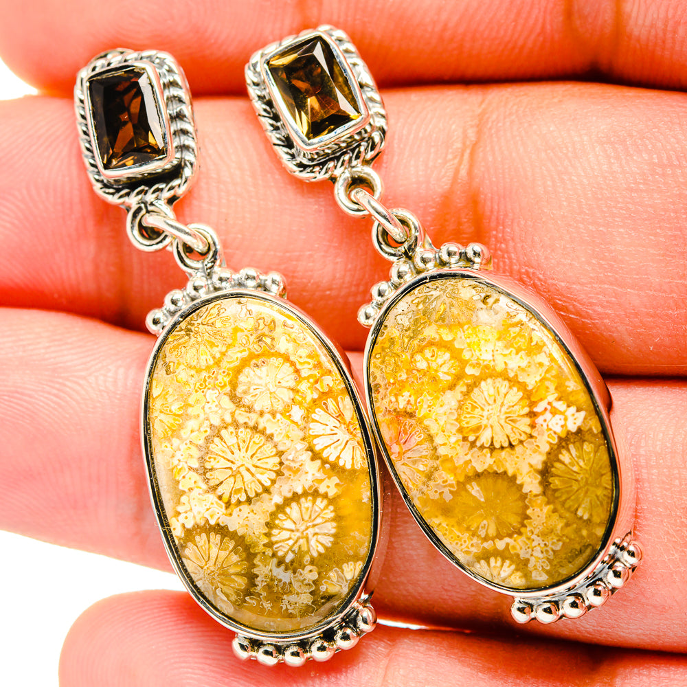 Fossil Coral Earrings handcrafted by Anasilvercos - EARR420729