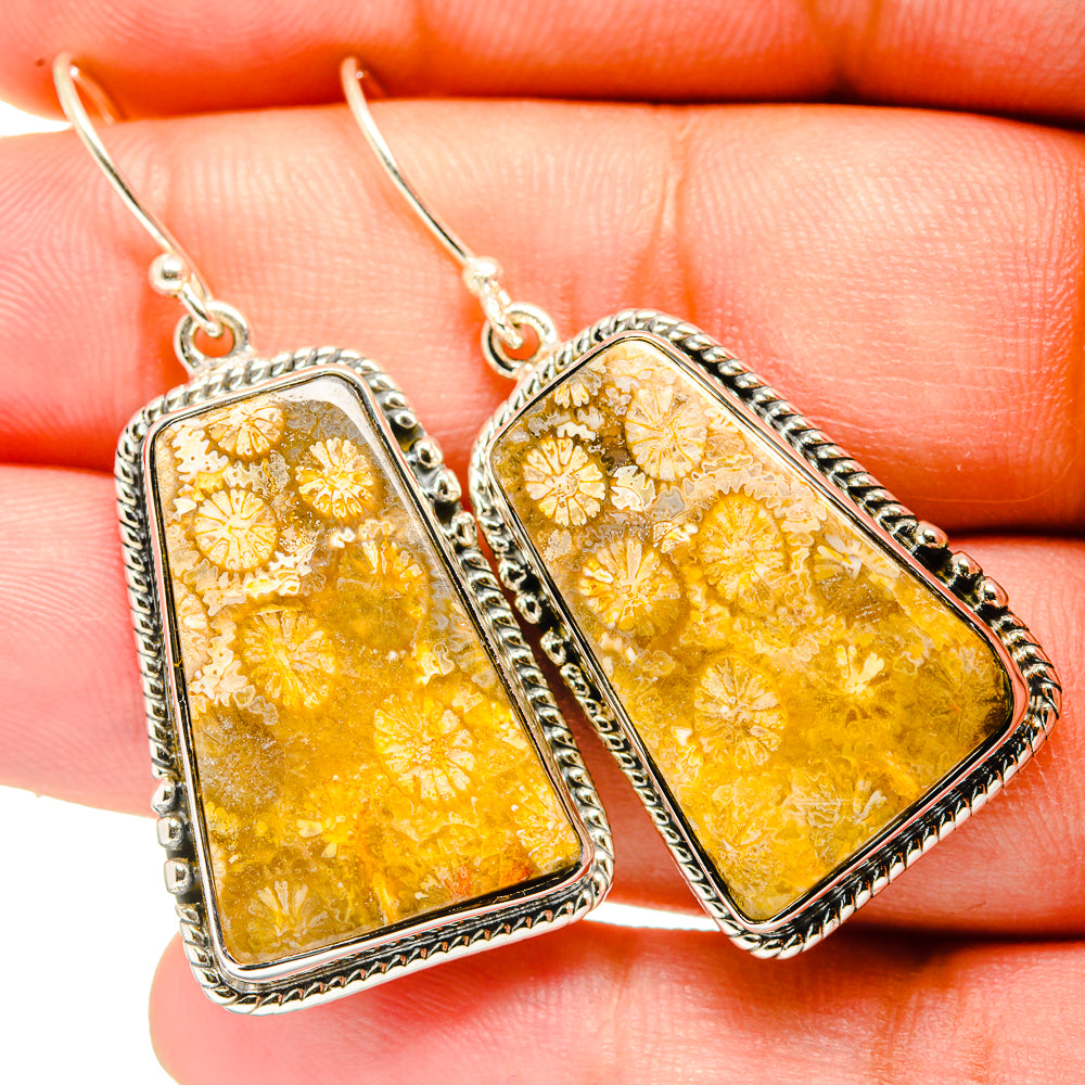 Fossil Coral Earrings handcrafted by Anasilvercos - EARR420732