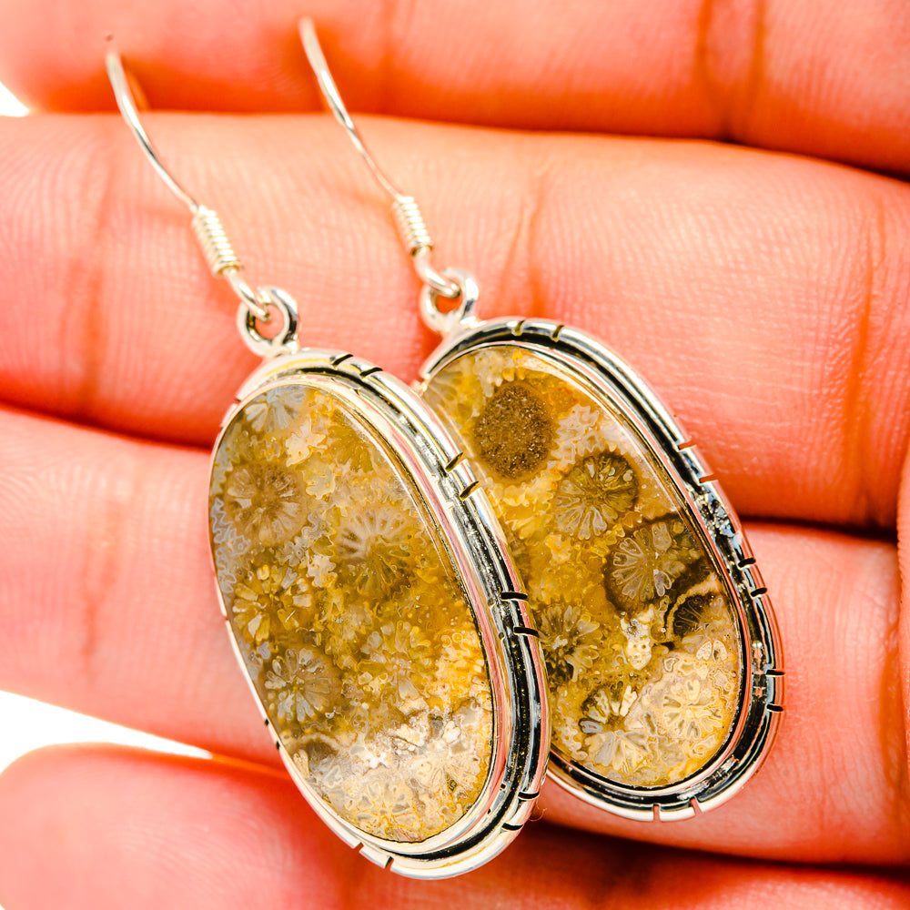 Fossil Coral Earrings handcrafted by Anasilvercos - EARR420734