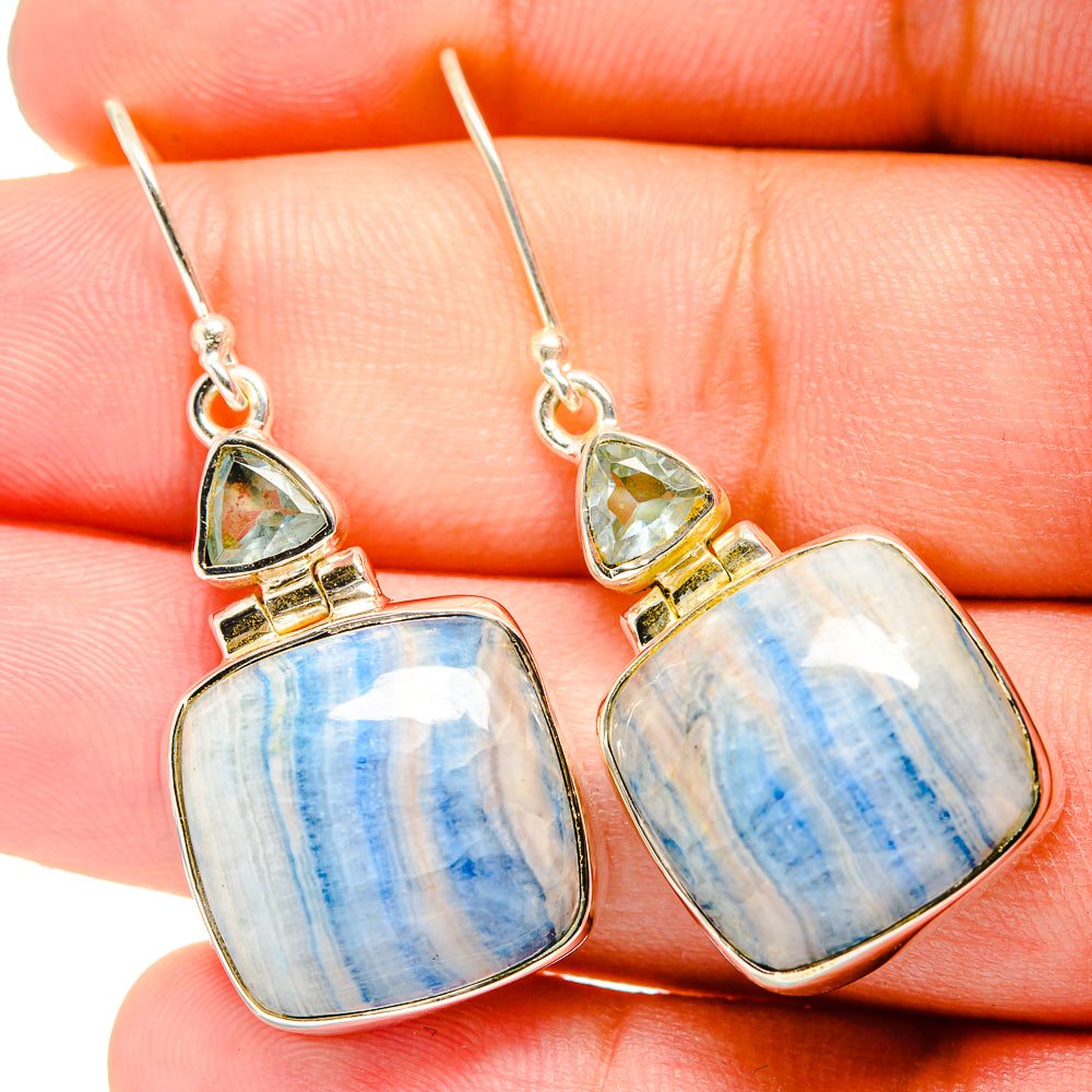 Blue Scheelite Earrings handcrafted by Anasilvercos - EARR420747