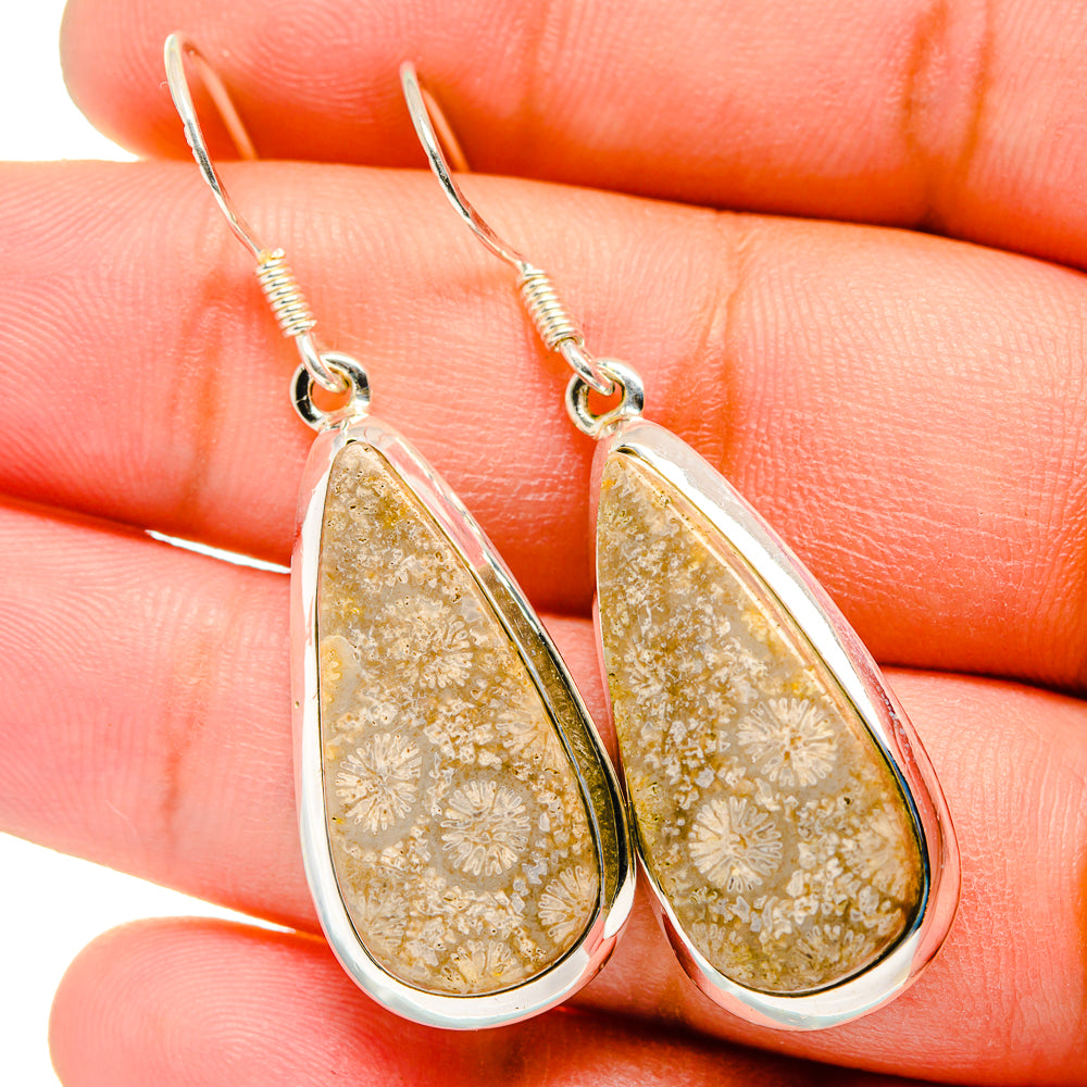 Fossil Coral Earrings handcrafted by Anasilvercos - EARR420769