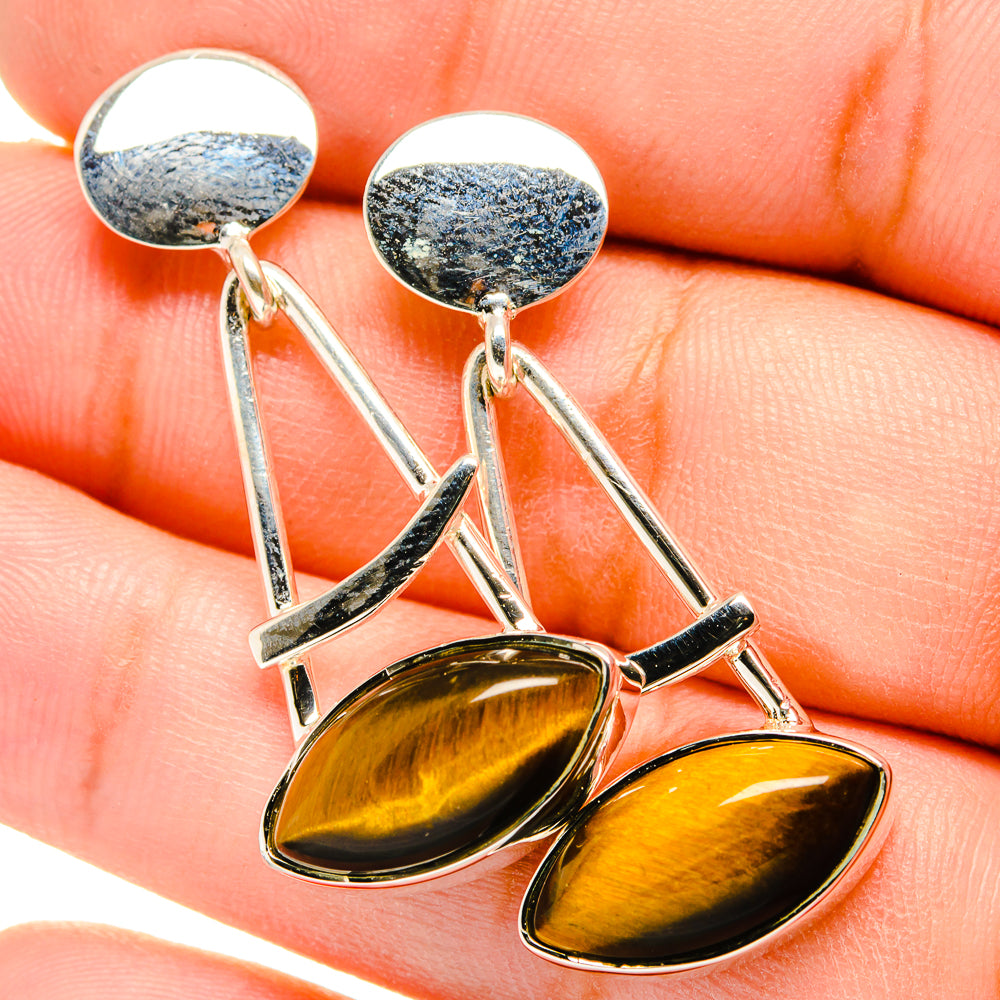 Tiger Eye Earrings handcrafted by Anasilvercos - EARR420776