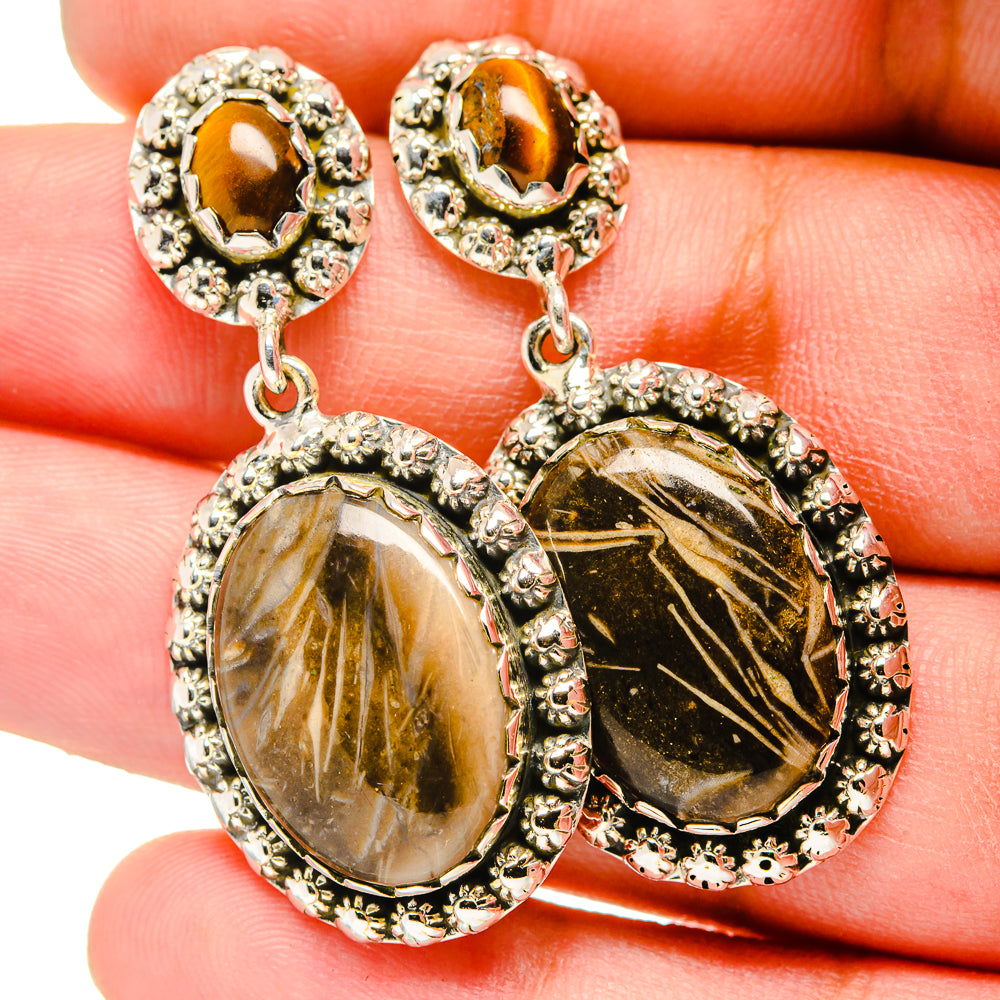 Turkish Tube Agate Earrings handcrafted by Anasilvercos - EARR420789