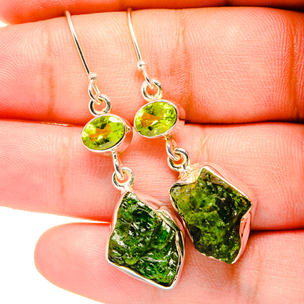 Chrome Diopside Earrings handcrafted by Anasilvercos - EARR420790