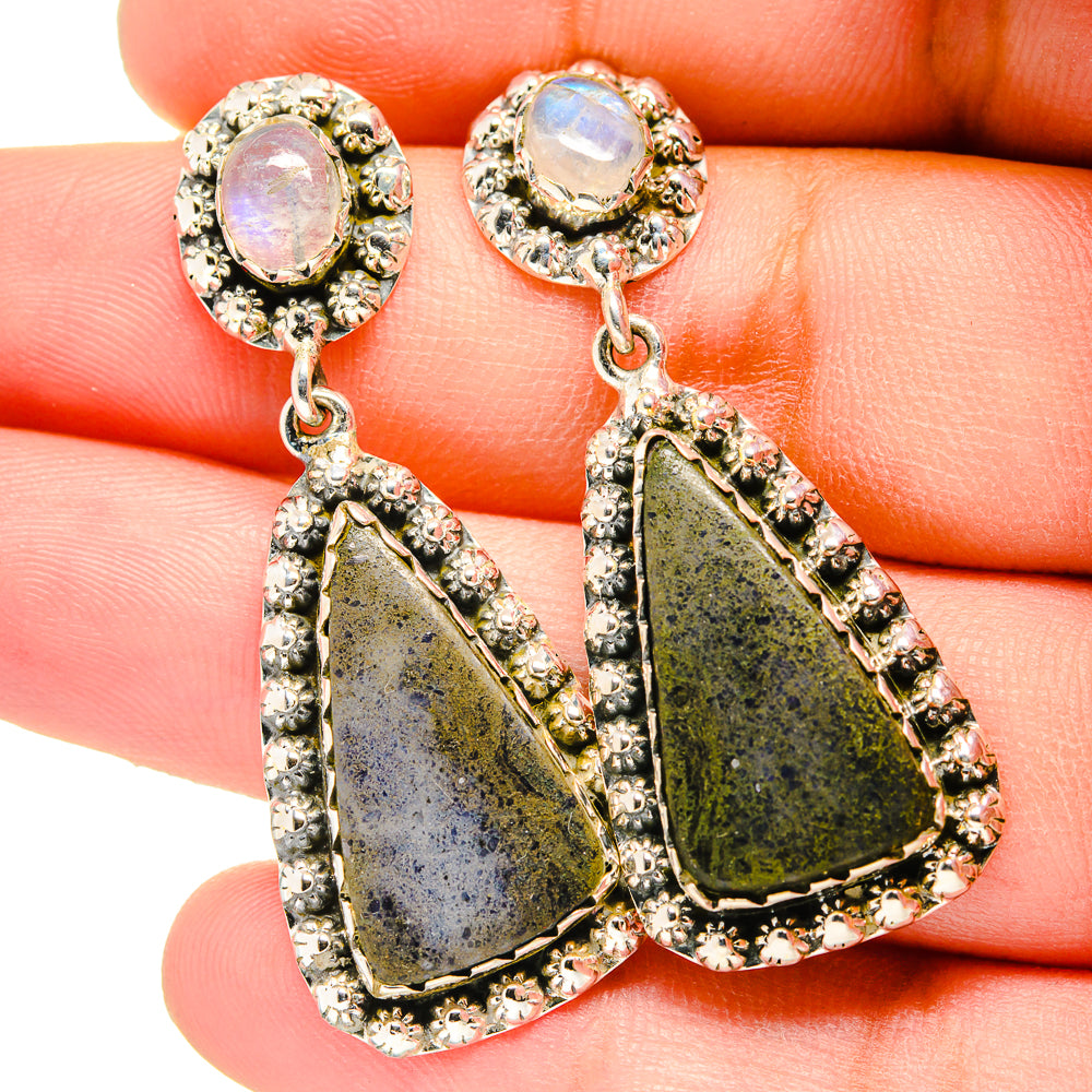 Pyrite Agate Earrings handcrafted by Anasilvercos - EARR420794