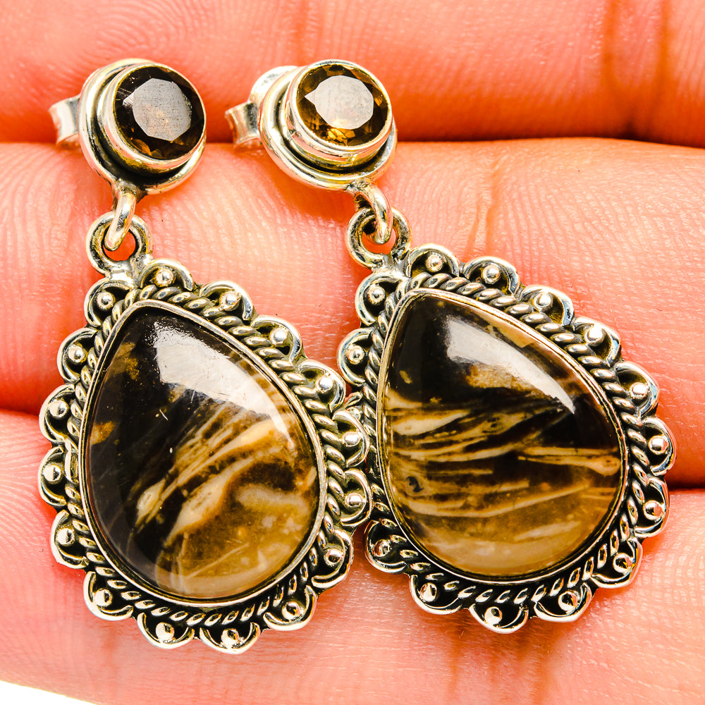 Turkish Tube Agate Earrings handcrafted by Anasilvercos - EARR420808