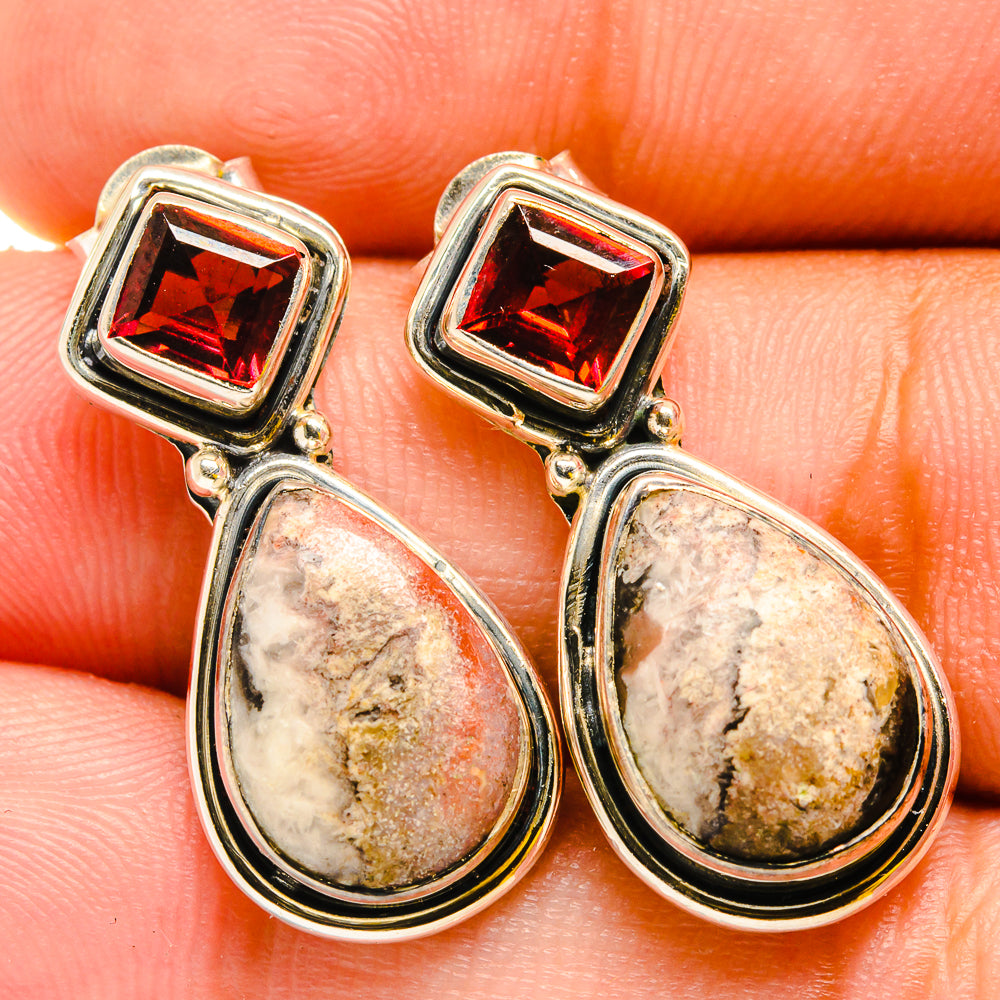 Rhodochrosite Earrings handcrafted by Anasilvercos - EARR420809