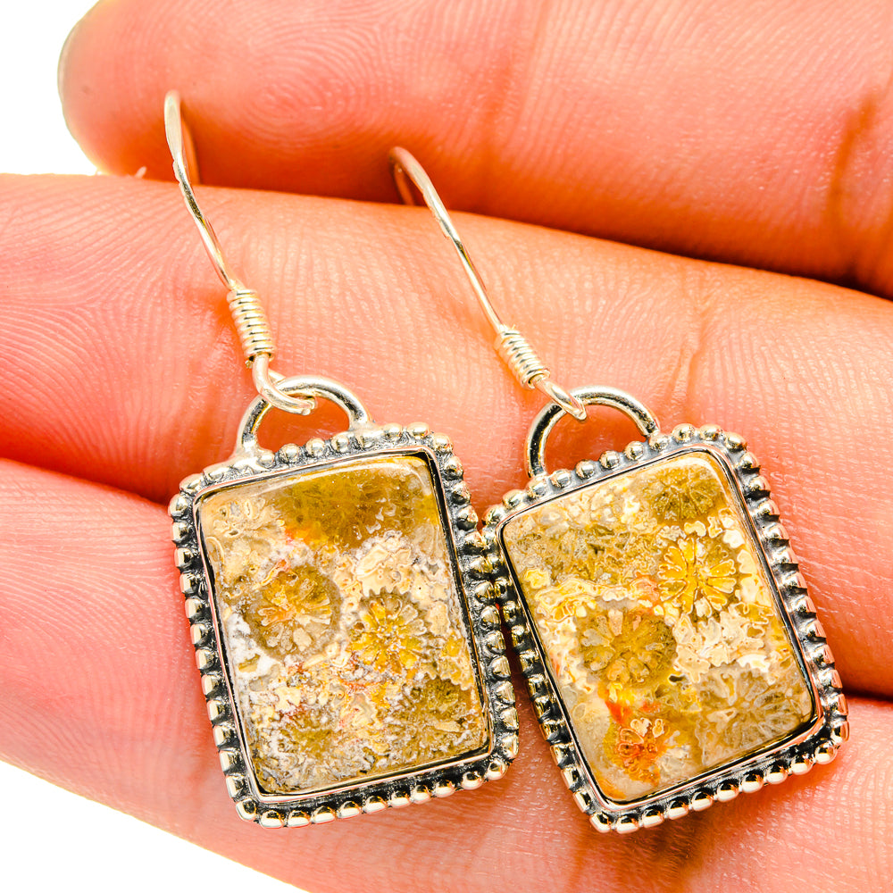 Fossil Coral Earrings handcrafted by Anasilvercos - EARR420821