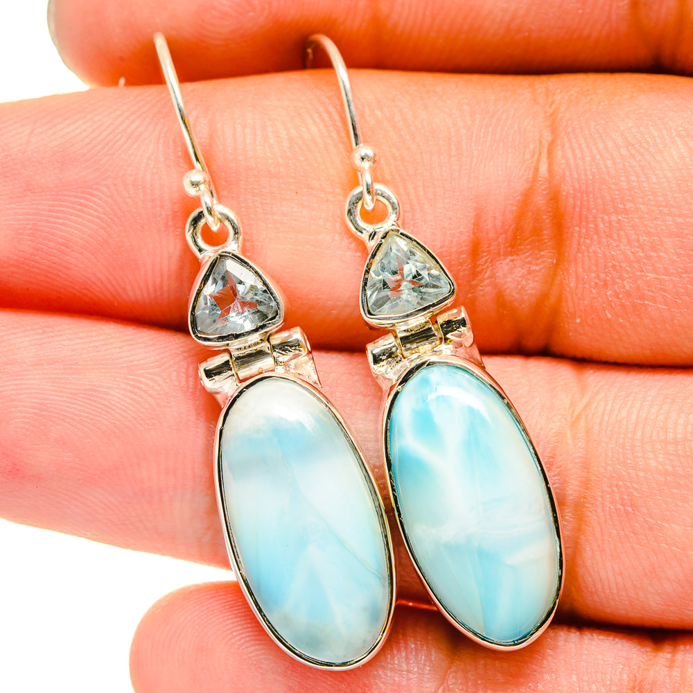 Larimar Earrings handcrafted by Anasilvercos - EARR420829