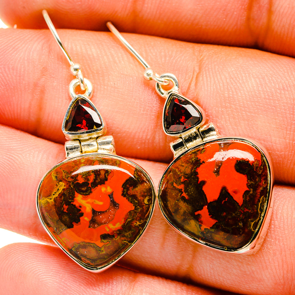 Red Jasper Earrings handcrafted by Anasilvercos - EARR420844