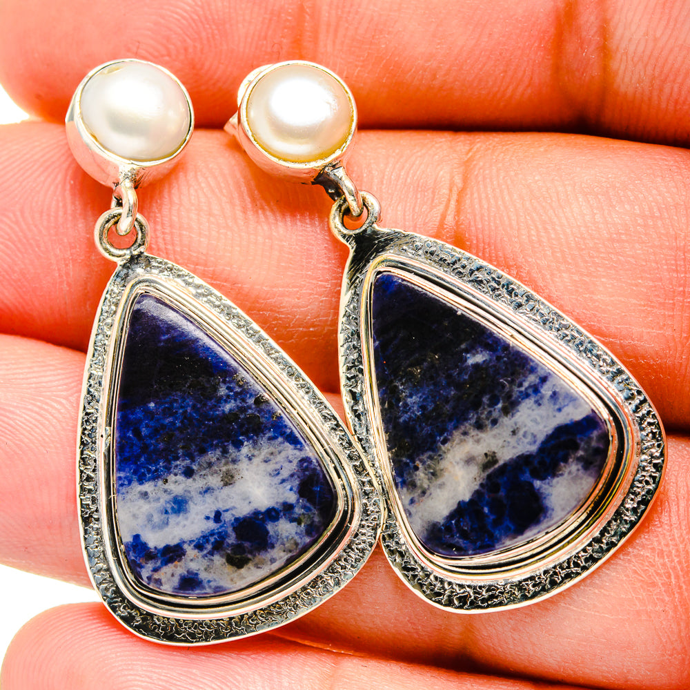 Sodalite Earrings handcrafted by Anasilvercos - EARR420855