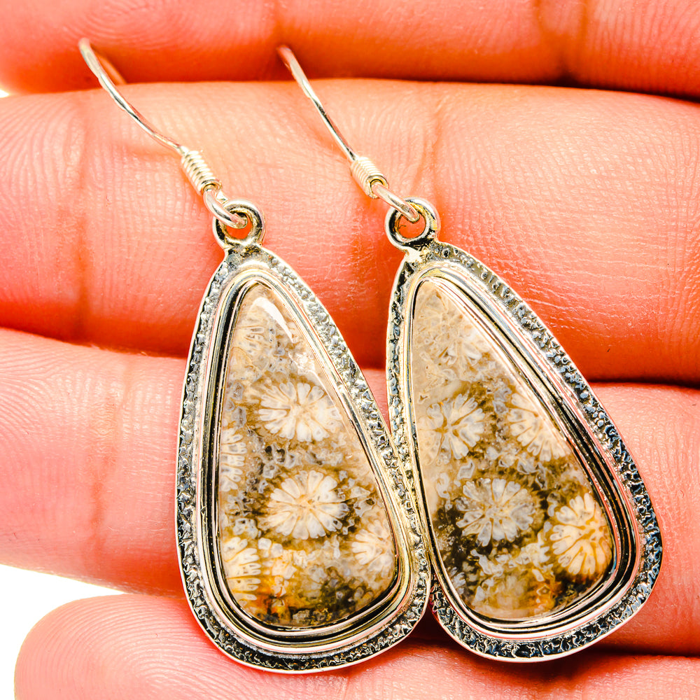 Fossil Coral Earrings handcrafted by Anasilvercos - EARR420856