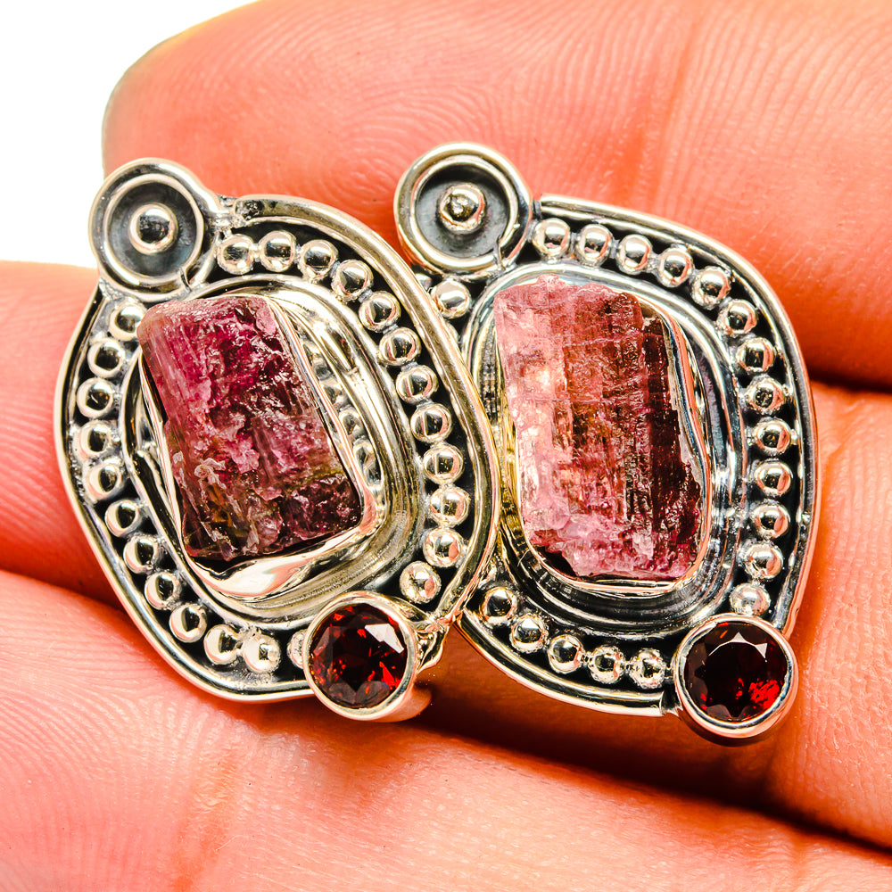 Pink Tourmaline Earrings handcrafted by Anasilvercos - EARR420866