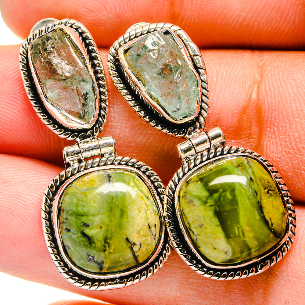 African Green Opal Earrings handcrafted by Anasilvercos - EARR420876