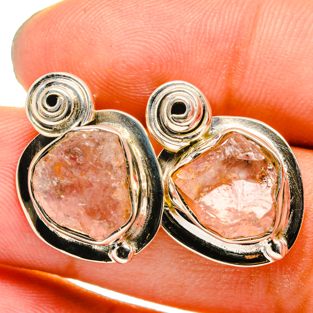 Rose Quartz Earrings handcrafted by Anasilvercos - EARR420894