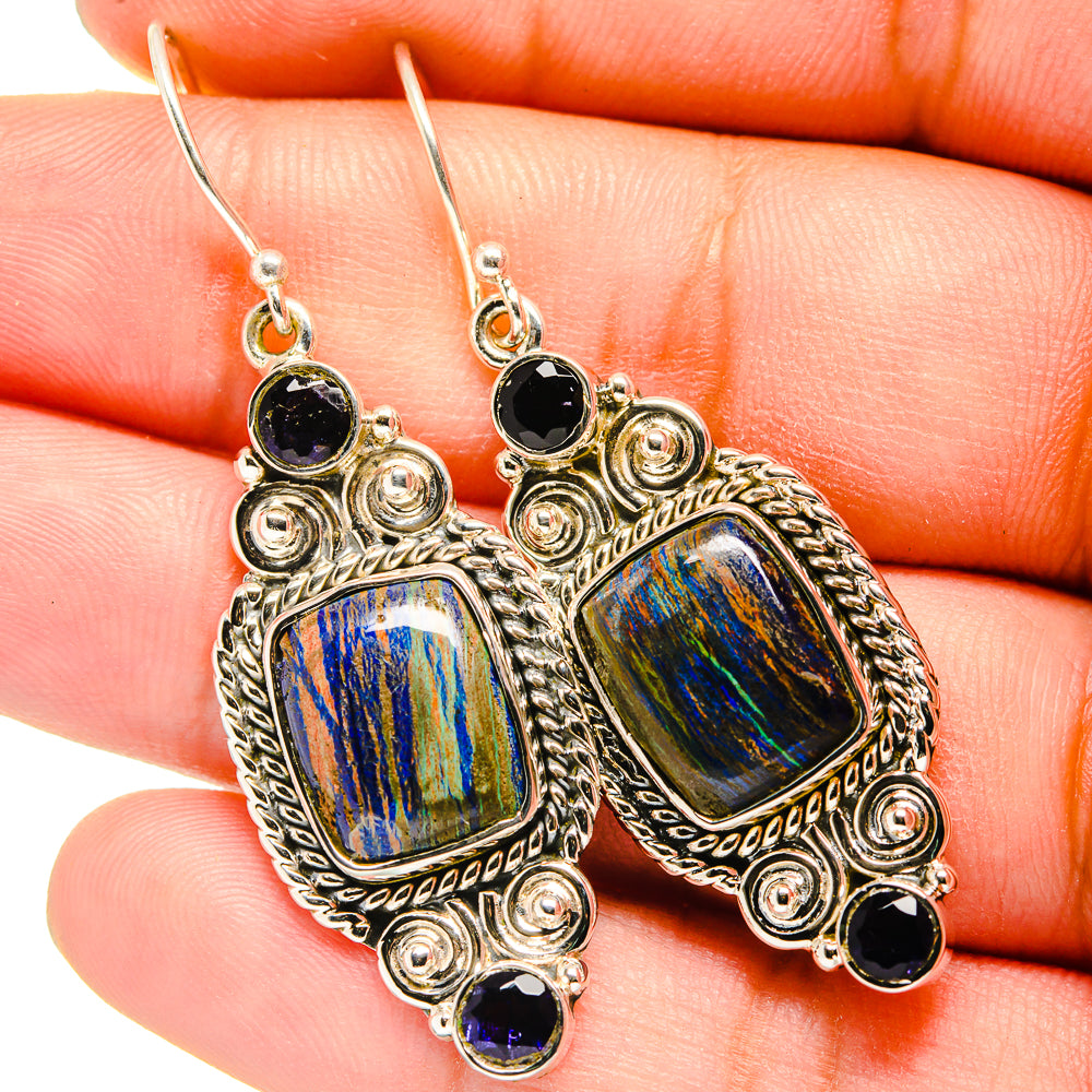 Azurite Earrings handcrafted by Anasilvercos - EARR420900