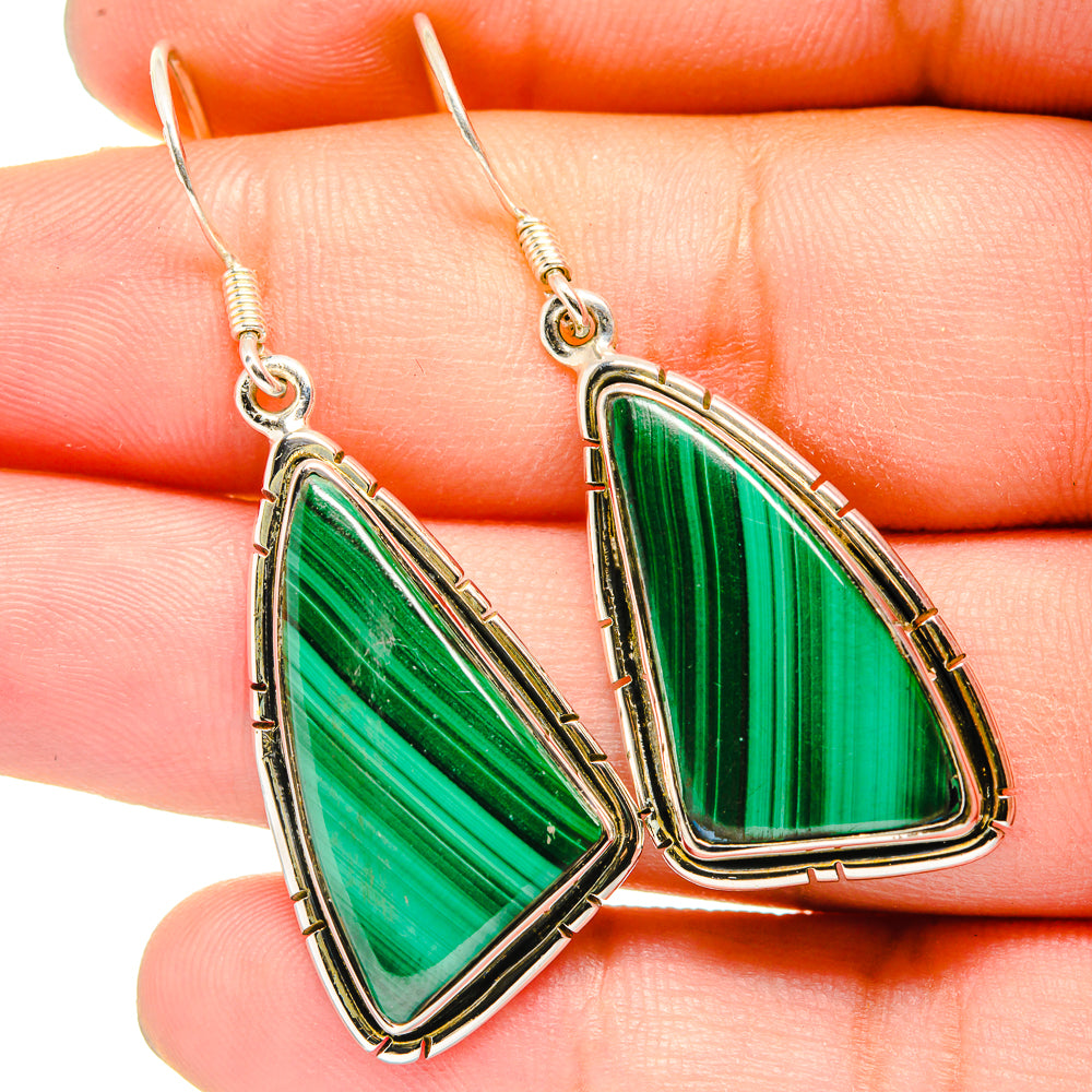 Malachite Earrings handcrafted by Anasilvercos - EARR420907