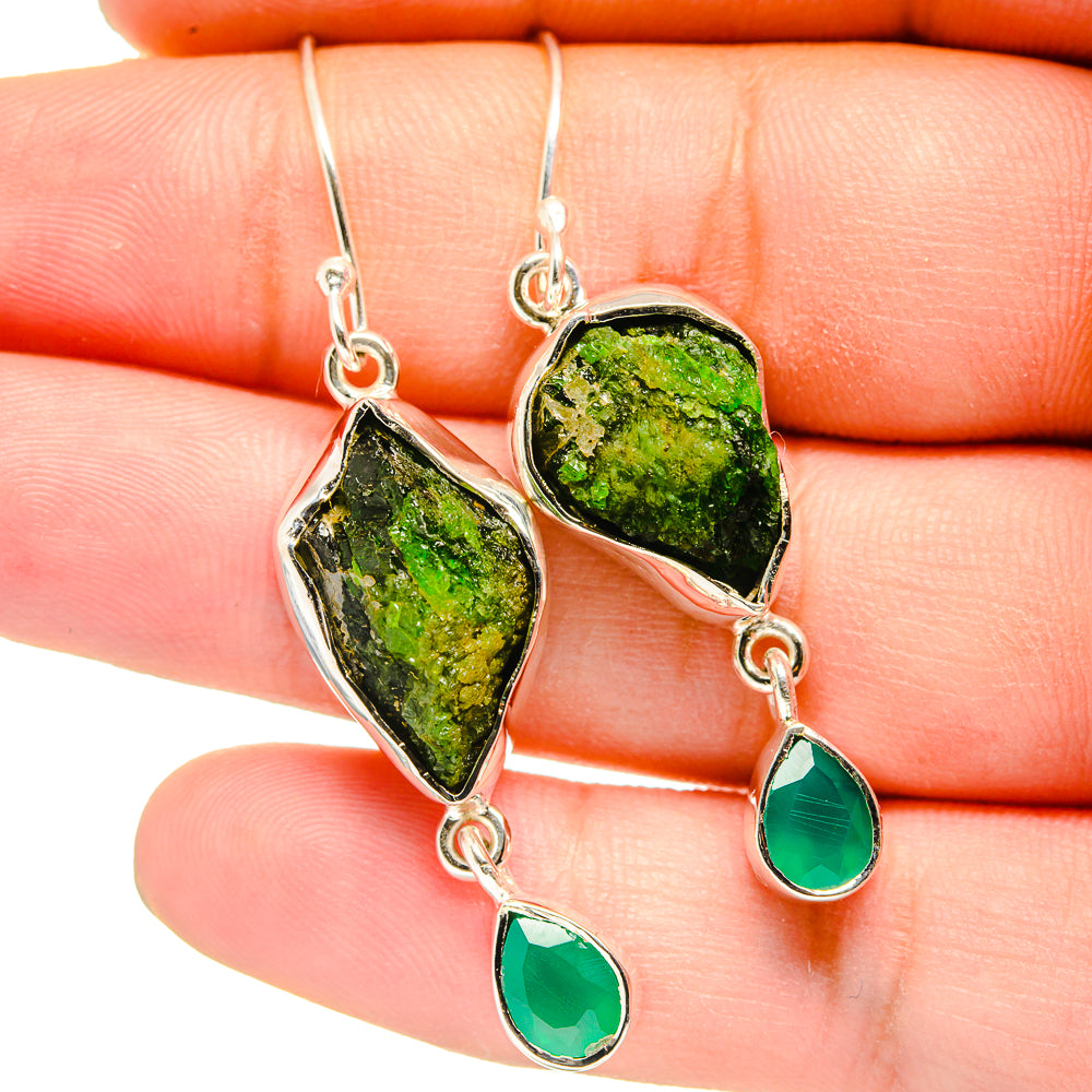 Chrome Diopside Earrings handcrafted by Anasilvercos - EARR420908