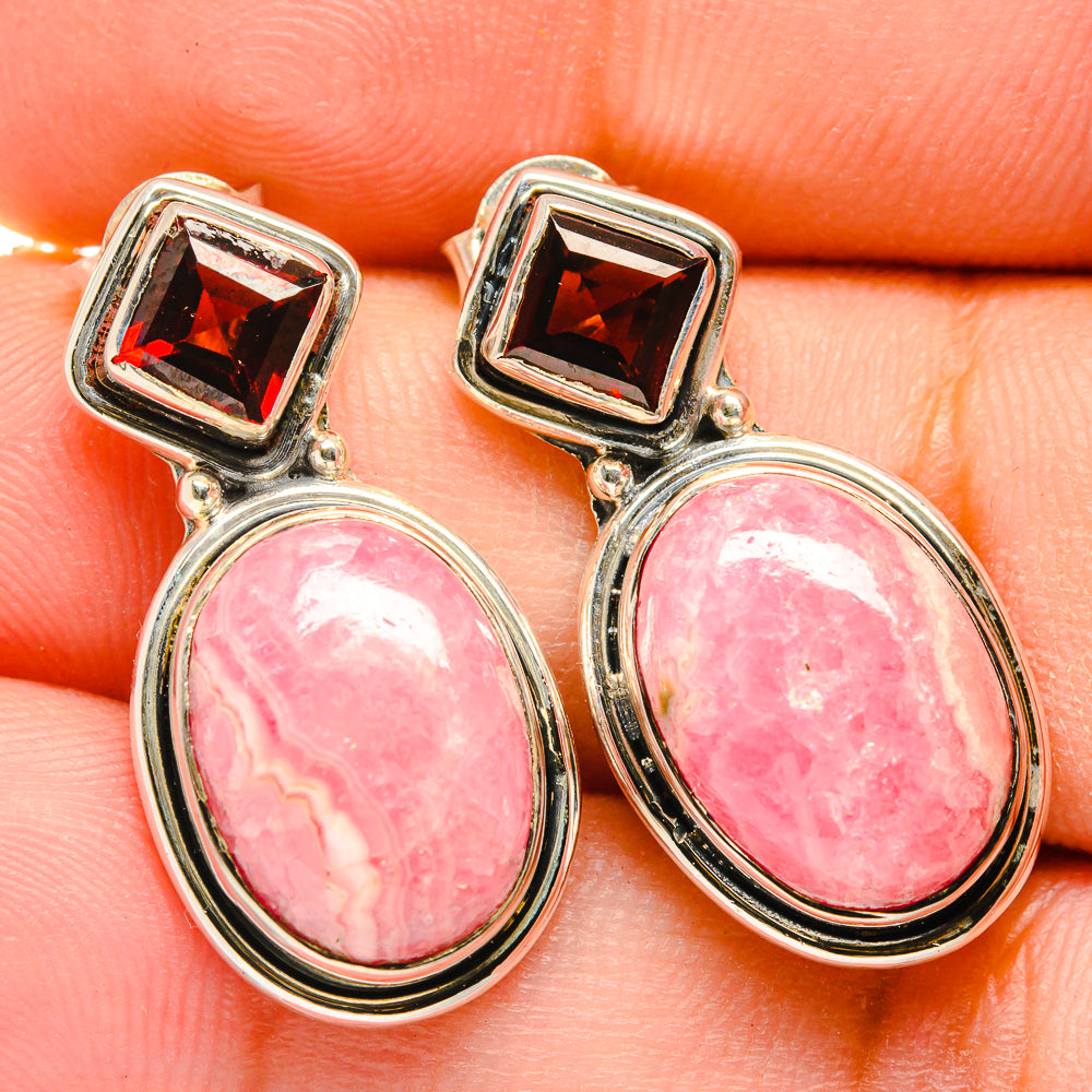 Rhodochrosite Earrings handcrafted by Anasilvercos - EARR420912