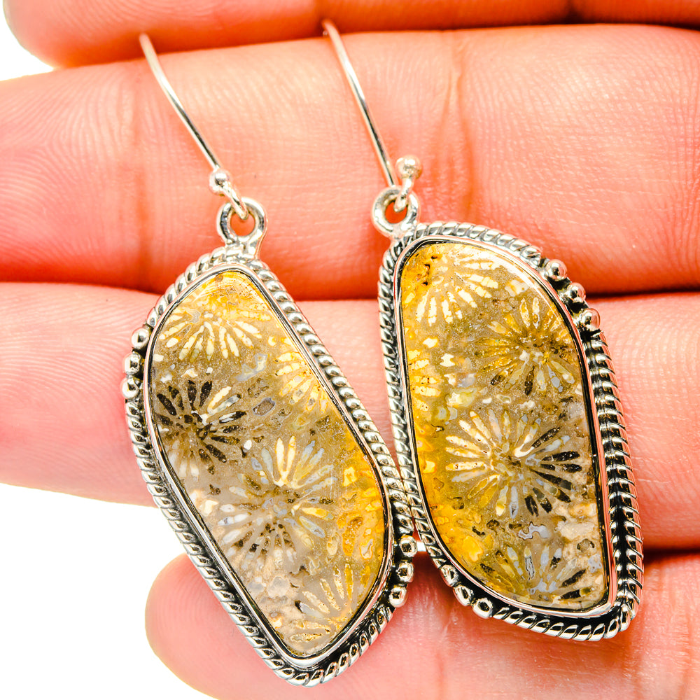 Fossil Coral Earrings handcrafted by Anasilvercos - EARR420934