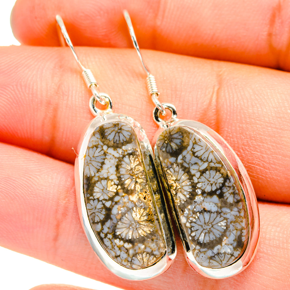 Fossil Coral Earrings handcrafted by Anasilvercos - EARR420964