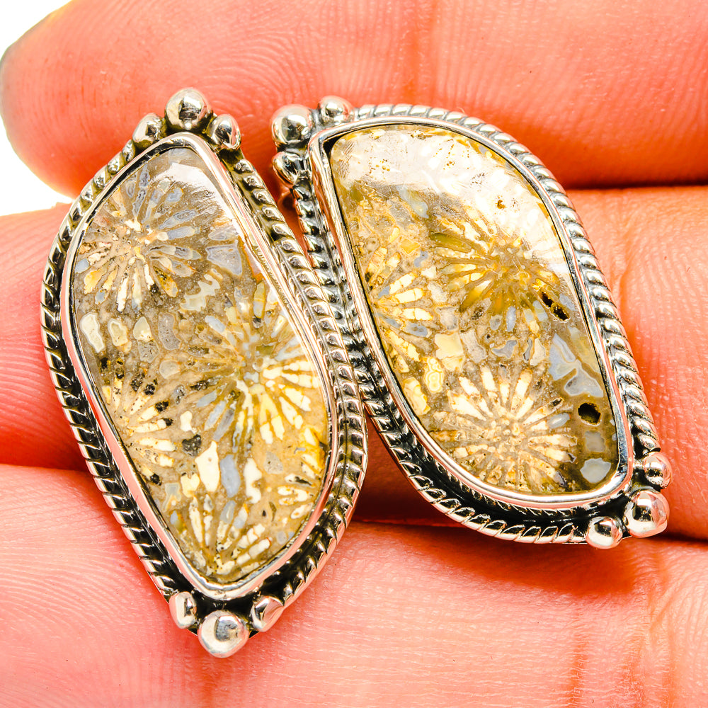 Fossil Coral Earrings handcrafted by Anasilvercos - EARR420968