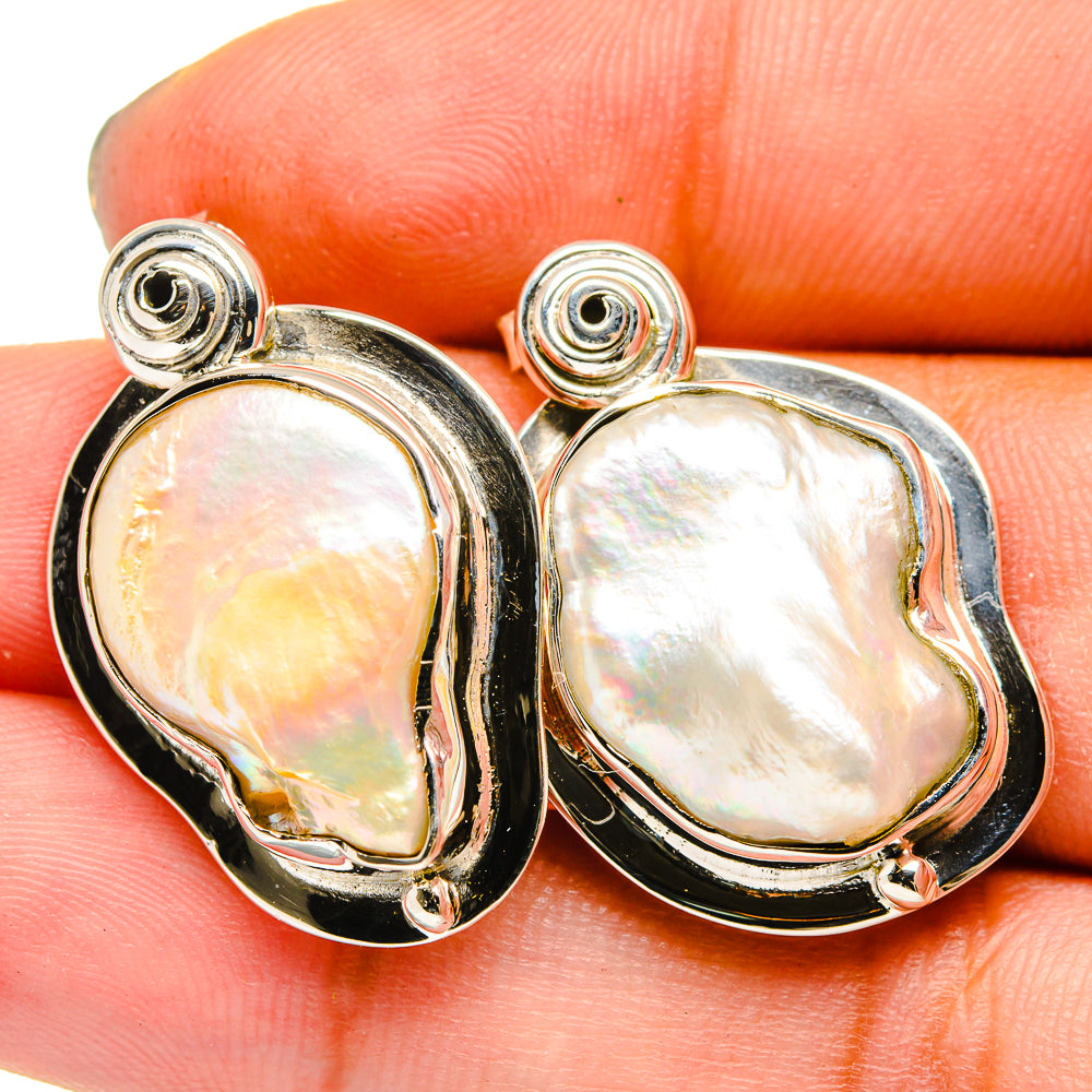 Mother Of Pearl Earrings handcrafted by Anasilvercos - EARR420981