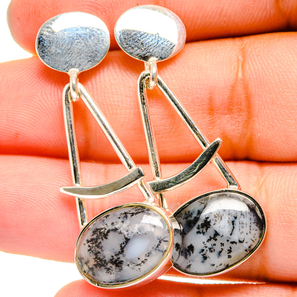 Dendritic Opal Earrings handcrafted by Anasilvercos - EARR420984