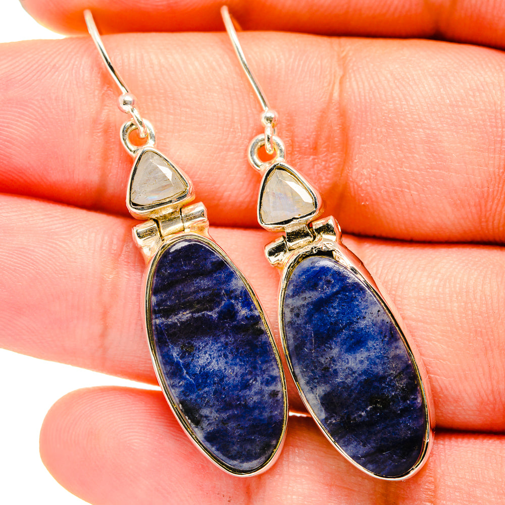 Sodalite, Rainbow Moonstone Earrings handcrafted by Anasilvercos - EARR420993