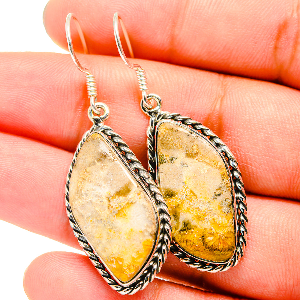 Fossil Coral Earrings handcrafted by Anasilvercos - EARR420995