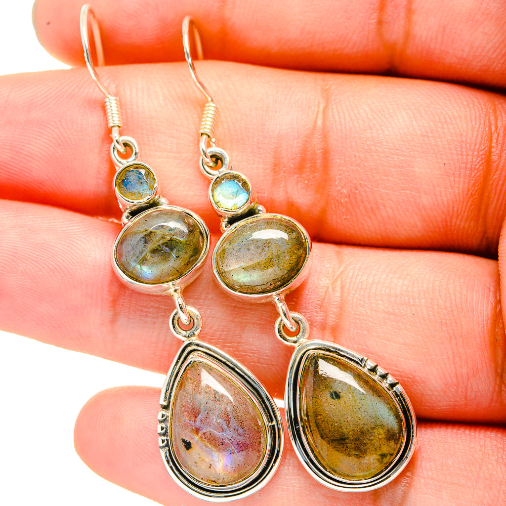 Labradorite Earrings handcrafted by Anasilvercos - EARR421012
