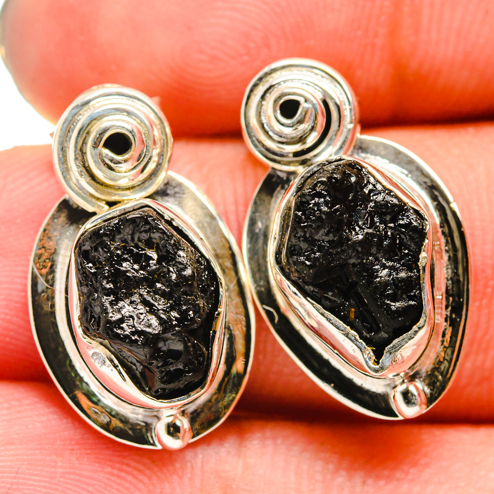 Black Tourmaline Earrings handcrafted by Anasilvercos - EARR421040