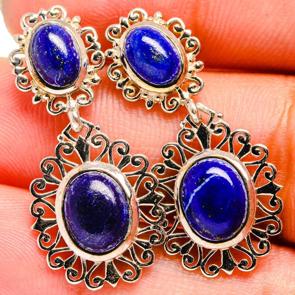 Lapis Lazuli Earrings handcrafted by Anasilvercos - EARR421041