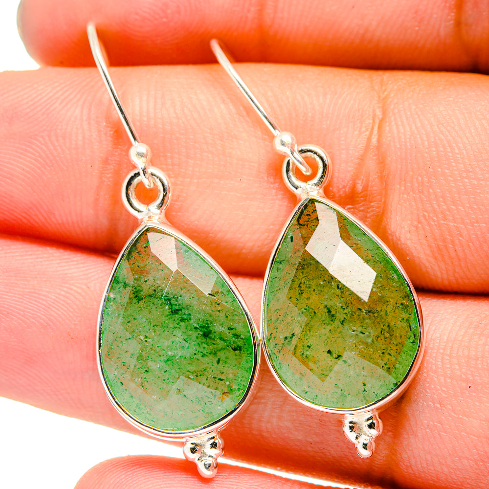 Green Aventurine Earrings handcrafted by Anasilvercos - EARR421053