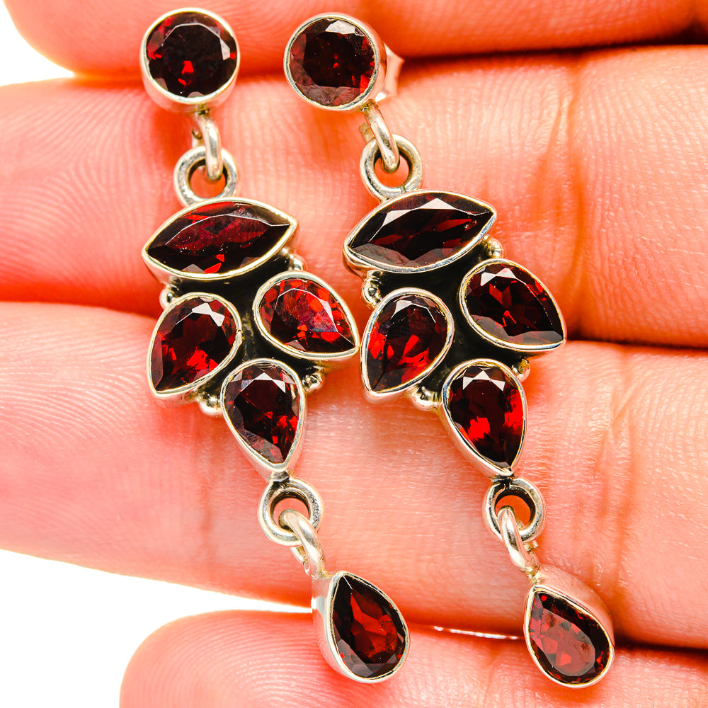 Garnet Earrings handcrafted by Anasilvercos - EARR421069