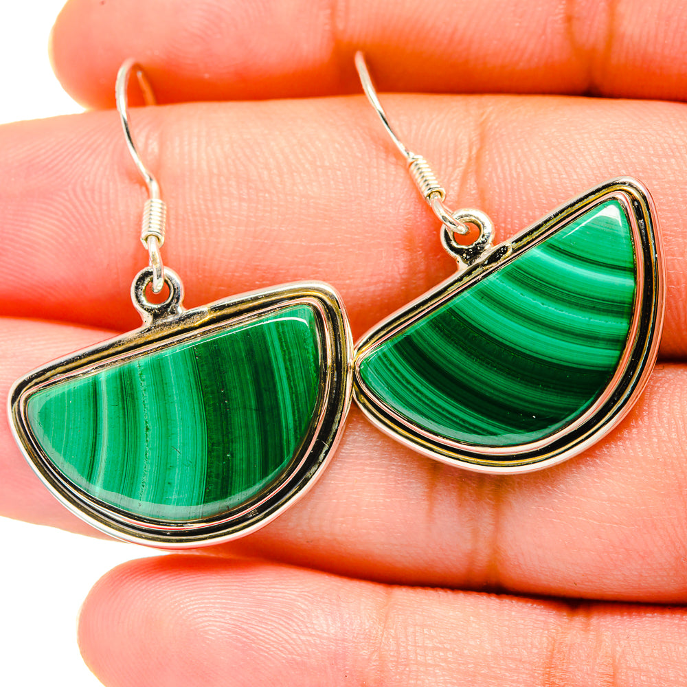 Malachite Earrings handcrafted by Anasilvercos - EARR421088