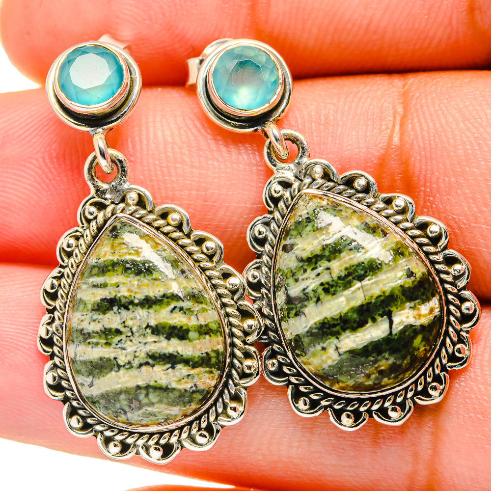 Lizard Jasper Earrings handcrafted by Anasilvercos - EARR421096